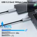 USB C Fiber Optic Cable 66FT, 10Gbps Active USB 3.2 Gen2 Cable with German SiliconLine Chip, Long Distance USB C Cable Compatible with Logitech 4K Camera,VR,Video Conference,Industrial System