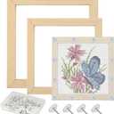 3 Sets Stretcher Bars for Needlework with 40 Tacks for Women's Birthday Gifts,5.9/7.9/9.8inch 3 Sizes 12pcs Wooden Canvas Splicing Stretcher Bars Needlepoint Embroidery Stitch Frame Set for Crafts Art