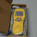 Pinless Moisture Meter - Povlen Wood Moisture Meter Digital Moisture Detector for Lumber Drywall Firewood Masonry Woodworking Plaster Floor Concrete Building with LCD Display Sound Alarm (Black Orange)