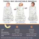 2 x Swaddle-Blanket Baby Girl & Boy Swaddles Newborn Infant Transition 100% Cotton Wrap Blankets, 3-Way Adjustable Wearable Blanket, TOG 1.0 (Dinosaur, 3-6 Month)
