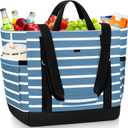 Cooler Bag Insulated, Soft Side Cooler, Reusable Grocery Bags with Zipper Closure, Thermal Leakproof Large Insulated Tote Bag for Hot/Cold Food for Grocery, Beach, Travel, Picnic