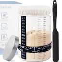 Sourdough Starter Kit -40oz Thick Glass Sourdough Starter Jar Sour Dough Container for Bread Baking Includes Guide Sourdough Container Perfect Sourdough Bread Baking Gift for Home Bakers (1-pack)