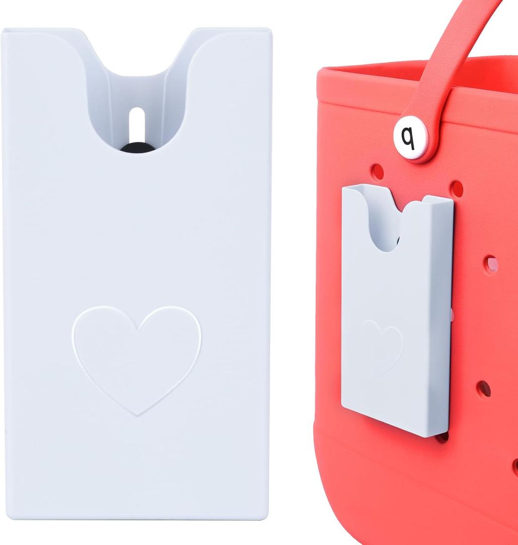 Phone Holder for Bogg Bag Accessories, Hard ABS Plastic, Universal Cell Phone Case Holder for Bogg Beach Tote XL, Accessories for Simple Modern Bag Large/Extra Large (White)