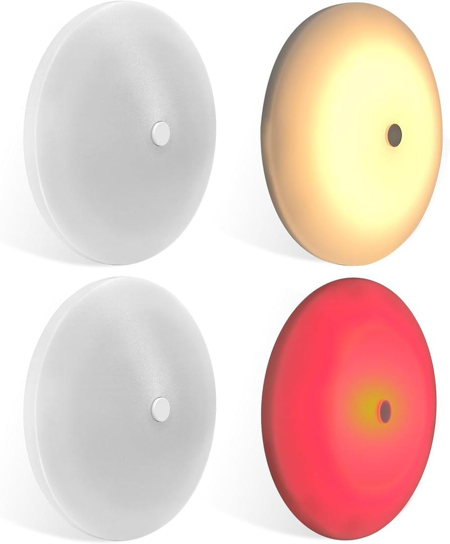 THALASSA 4.5inch 12V RV Ceiling Lights Interior with Dimmer Switch of 3000K Warm White, Red Night Light Mode, 4.5W Small Flush-Mounted Ceiling Lamp (Loanword) Lights for Campers Caravans, 4-Pack