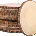 Tioncy 4 Pack Large Wood Slices for Centerpieces Unfinished Rounds Wood Slabs for Tables Decor Natural Wooden Circle for DIY Crafts Rustic Wedding Centerpiece Decor (9-10 Inch)