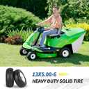 2 x GICOOL 13x5.00-6 Flat Free Lawn Mower Tire and Wheel, 13x5-6 Riding Lawnmower Tire with 3"-6" Centered Hub and 3/4" & 5/8" Bearings, Tractor Turf Tire Turf-Friendly, 2 Pack