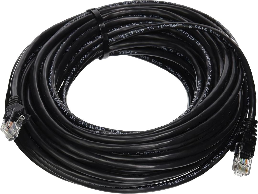 50FT CAT5E Black Snagless Patch Cord Taa