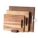 YSTKC Acacia Wood Cutting Board Set of 3 for Kitchen, Thick Chopping Board, Large Wooden Cutting Board Set with Deep Juice Groove Butcher Block, Wooden Trays for Meat, Fruit and Cheese