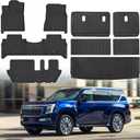 All Weather Car Floor Mats Cargo Liner with Backrest Mat for 2025 2026 Nissan Armada/Infiniti QX80 8 Seats, TPE Rubber Liners Full Set Automotive Mats for 2025 2026 Nissan Armada Accessories