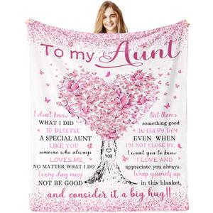 Aunt Gifts, Auntie Gift Ideas, Best Aunt Birthday Ever Gift for Women, Christmas Birthday Gifts for Aunts from Aunt Nephew, Aunts Blanket 60"x 50"