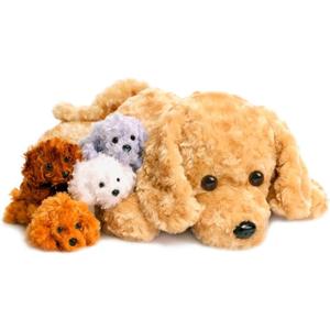 5 Pieces Dog Stuffed Animals for Girls,1 Mommy Dog with 4 Babies,Puppy Stuffed Animals Gifts for Girls 3 4 5 6 7 8 9 Years,Soft Plush Toys for Kids Christmas,Valentine's,Birthday,Children's Day