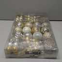 92ct Christmas Tree Decoration Set Christmas Ball Ornaments with Srtings Shatterproof Christmas Baubles for Christmas Holiday Wreath Garland Party Decoration, Gold-Silver