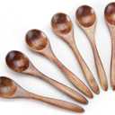 Sevensun Small Wooden Teaspoon, 6pcs Serving Wooden Utensils For Cooking, Condiments, Honey, Spoons For Daily Use