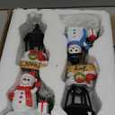 Karenhi 2 Pack Lighted Christmas Table Decorations Christmas Snowman Figurines Decoration Indoor Snowman Centerpieces Tabletop Table Decor for Xmas Holiday Winter Festive Home Party Ornament