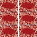 XCHI Red Snowflakes Winter Christmas Xmas Placemats Set of 6 Table Mats for Party Home Kitchen Dining Table Decorations 12x18 Inch