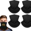 Fivali Winter Neck Warmer Gaiter: 4 Pack Windproof Face Cover Cold Weather Protection for Men Women Fleece Scarf for Skiing (One Size, Black)