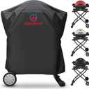 Comnova Weber Grill Cover - Q Series, Q2000/Q200/Q1000/Q100, Q2200, 2400, 1200, 1400 & More - Heavy Duty & Waterproof (Premium Black - Q2000 & Q1000 on Cart)