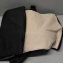 BULBUL Velvet Curtains 84 inches Long for Living Room Black Champagne Beige,2 Panels Blackout Curtains Modern Color Block Back Tab Rod Pocket Soundproof Drapes for Bedroom Window Decor