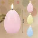 Baquler 3 Pcs Pastel Easter Egg Flameless Candles, Battery Operated LED Candle Light with Remote Real Wax Egg Shaped Candle Gift Set for Easter Spring Home Decor, No Batteries Included