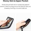 Small Wallet Women Soft Leather RFID Blocking Card Holder with Zipper Pocket Bifold wallet,Black