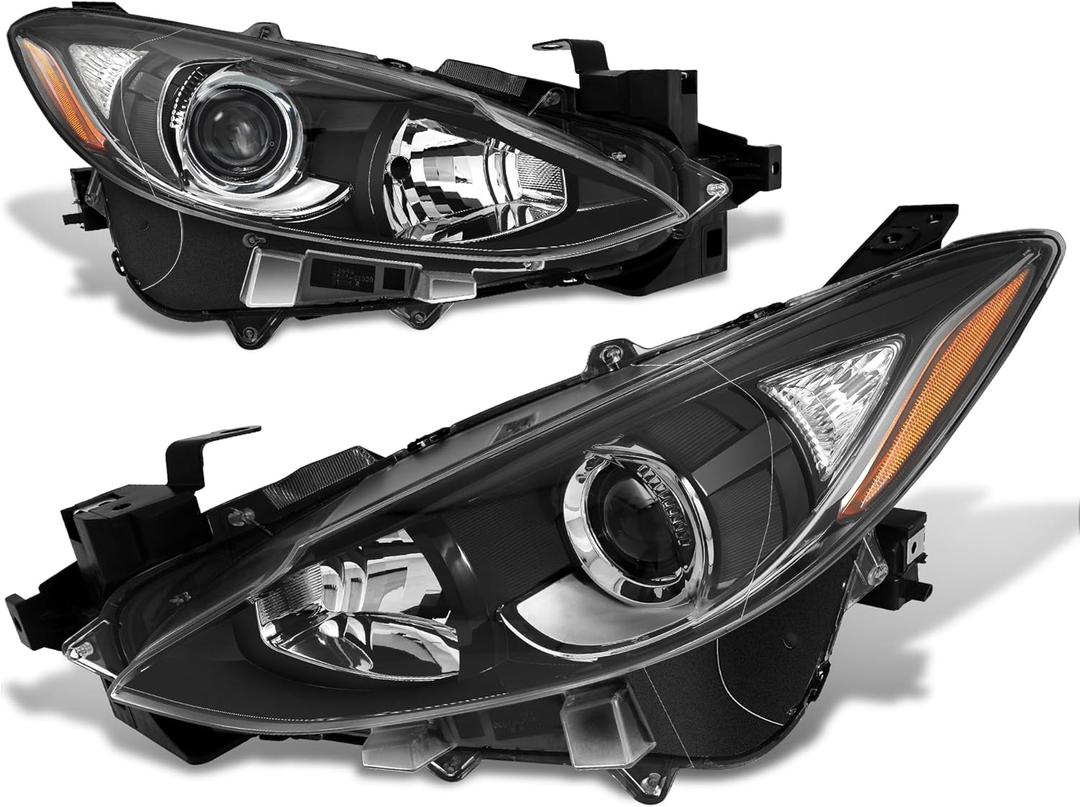 Headlight Assembly Projector Compatible With 2014-2016 14 15 16 Mazda 3 2014 2015 2016 14-16 Mazda 3 Passenger Side And Driver Side