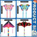 Arrowbash 8 Pack Kites for Kids Large Butterfly Sea Turtle Eagle Unicorn Dolphin Bat Delta Flying Long Kite with 8 Pcs 328 ft Strings for Outdoor Game