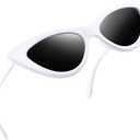 Joopin Trendy Heart Shaped Sunglasses Vintage Retro Sun Glasses for Women (A02-white Black)