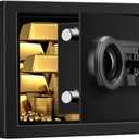Tenamic Safe Box 0.4 Cuft Fireproof, Waterproof, Keypad Small Cabinet Lock Box, Solid Alloy Steel Office Hotel Home Mini Safe, Black