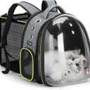 Lekereise Cat Bubble Backpack Carrier - Expandable Large Space Cat Backpack for Kitty Small Dog up to 18lbs, Transparent Pet Carrier for Travel, Hiking, Walking & Outdoor, Gray
