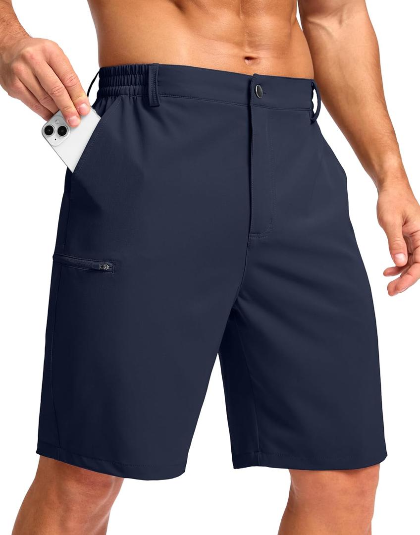 G Gradual Men's Casual Shorts  9" Lightweight 4  LPockets Stretch Quick-Dry Summer Shorts for Golf Work Hiking Trips
