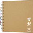 Scrapbook 10x10 Inch DIY Scrapbook Album Hardcover Kraft Paper Scrap Book Photo Albums 40 Pages Perfect for 4x6 / 5x7 Photos Memory Book for Family, Wedding (Yellow)