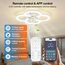 Low Profile Ceiling Fans with Lights and Remote, Fandelier Ceiling Fan Flush Mount, 3000K-6500K Smart 5 Blades LED Fan Light, Small Ceiling Fans with Lights for Bedroom, Kitchen, 18 inch