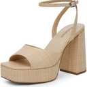 Modatope Platform Heels for Women Platform Sandals Womens Chunky Heel Open Toe Pumps Ankle Strap Womens Wedding Party Pumps Shoes, Size: 7.5