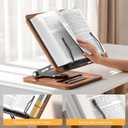 OPTIXCELL Book Stand for Reading, 360 Rotating Hands Free Book Holder, Adjustable Height and Angle, Page Clip for Cookbook, Recipe, Magazine, Laptop,Tablet, Foldable for Kitchen, Office, School