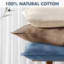 100% Cotton Waffle Weave Body Pillowcase, 1 Pack 20x54 Decorative Body Pillow Cover for Bed Couch Sofa, Neutral Coastal Long Cushion Sham Modern Farmhouse Home Decor, Blue