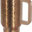 40 oz Tumbler with Handle and Flip Straw Lid - Upgraded Insulated Traveler Tumblers with Lids Straws Vacuum Leak Proof Stainless Steel 40oz Cup Mug Gifts for Men Women Him Her (Gold Leopard)