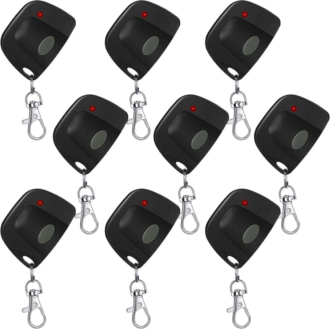 Kingdder Garage Door Remote Compatible with Linear Multicode 300mhz 10 Dip Switch 3089 3060 3070 Gate Opener Remote Multicode Gate Opener with Keychain(Black, 9 Pcs)