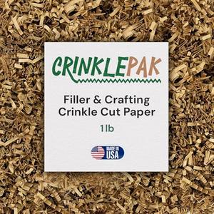 CrinklePak 1LB USA Made Kraft Crinkle Paper Filler | Great Shredded Paper For Gift Baskets, Shipping Packages, Gift Box, Basket Filler for Christmas, Birthdays, Weddings, Anniversaries | Kraft Crinkle
