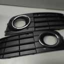 1 Pair Front Bumper Fog Light Cover Grilles Left and Right Side Replacement for A4 2009-2012 Regular Edition