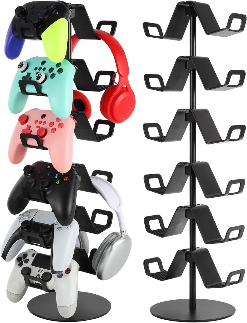Gamer Gift,6-Tier Controller Headphone Stand Desktop,Ideal Gift for Game Lover - Universal Organizer for Controllers and Gaming Headsets,Unique Present