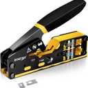 RJ45 Crimping Tool Ethernet Crimp Tool Crimper for RJ11/RJ12 Standard, RJ45 Pass Through Connectors, Yellow
