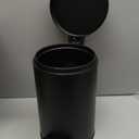 Cesun 1.2 Gallons Small Black Trash Can, Bathroom Garbage Can with Lid and Foot Pedal, Mini Round Wastebasket for Bathroom, Bedroom, Office, 4.5 Liters / 1.2 Gallons, Matte Black