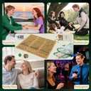 Horse Race Board Game, Portable Horse Racing Game with Rollable Cork Mat, 12 Solid Wooden Horses, 2 D12 & Cards, Travel Horse Game with Storage Bag, Travel Board Games for Family Nights Party Gifts