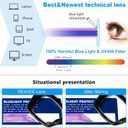 REAVEE Oversized Square Reading Glasses for Women, Blue Light Blocking Large Frame Computer Readers Spring Hinge
