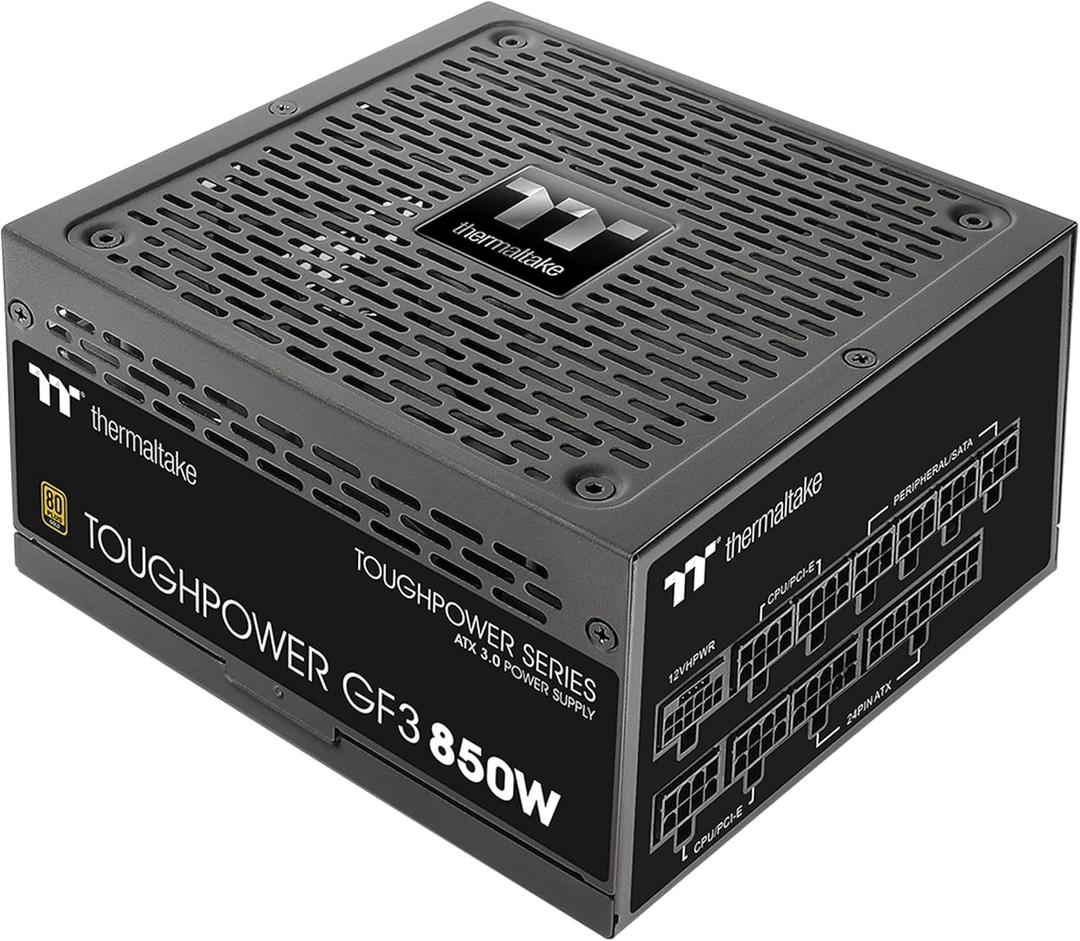 Thermaltake Toughpower GF3 ATX 3.0 850W 80+ Gold Full Modular SLI/Crossfire Ready Power Supply, PCIe Gen.5 12VHPWR Connector Included, PS-TPD-0850FNFAGU-4 (Black) Thermaltake Toughpower GF3 ATX 3.0 850W 80+ Gold Full Modular SLI/Crossfire Ready Power Supply, PCIe Gen.5 12VHPWR Connector Included, PS-TPD-0850FNFAGU-4 (Black)