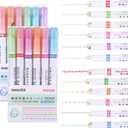12 Pcs Magic Border Pen, Different Line Stamp Markers Border Pens, Scrapbook Supplies for Drawing Note Taking, Journaling Handwriting, Tip Roll Drawing Decorative Lines