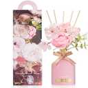 COCORRÍNA Reed Diffuser Set, 6.7oz Flower Reed Diffuser with Sticks, Sandalwood Rose Essential Oil, Long Lasting Home Fragrance for Bathroom, Bedroom & Shelf Decor, Aesthetic Gift for Women