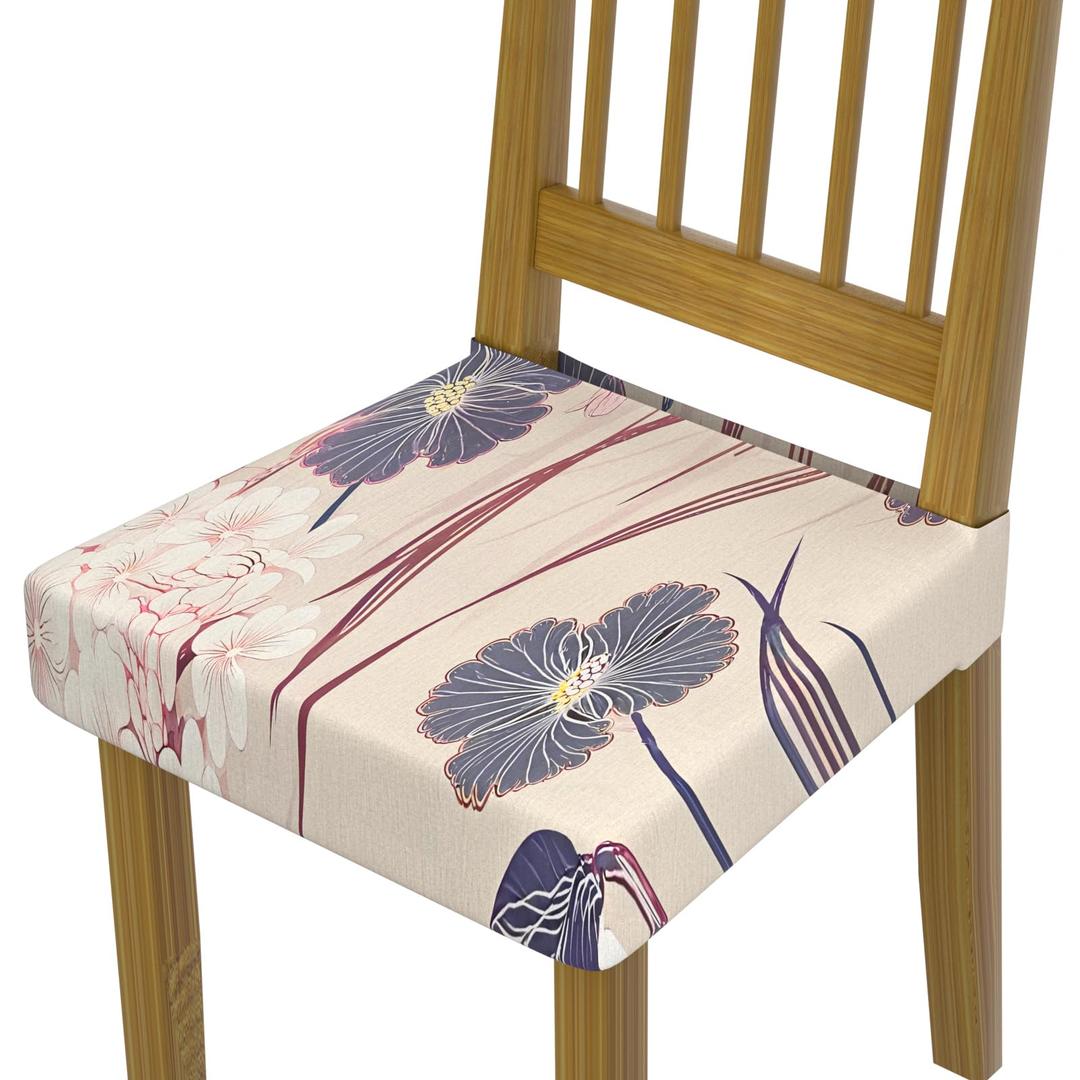 CoSofSLIP Chair Seat Covers Dining Room Set of 6,Soft Printed Patterned