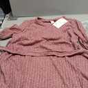 MakeMeChic Women's Maternity Shirts Casual Long Sleeve Tie Front Ribbed Knit Pregnancy Tee Top Burgundy S