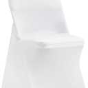 VEVOR Stretch Spandex Folding Chair Covers, Universal Fitted Chair Cover, Removable Washable Protective Slipcovers, for Wedding, Holiday, Banquet, Party, Celebration, Dining (50PCS White)